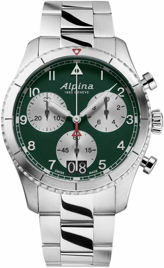 ALPINA STARTIMER  Pilot Quartz Chronograph Big Date AL-372GRS4S26B