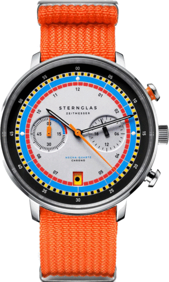 STERNGLAS Hamburg Chrono Mecha-Quartz Field Signal Orange S01-HC36-FI02