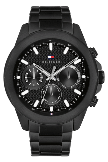 Tommy Hilfiger Lars Black Stainless Steel Geometric Dial Watch 1710653