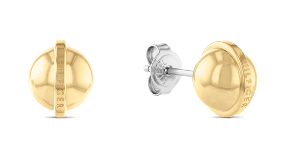 TOMMY HILFIGER METALLIC ORB GOLD-PLATED STAINLESS STEEL STUD EARRINGS 2780813