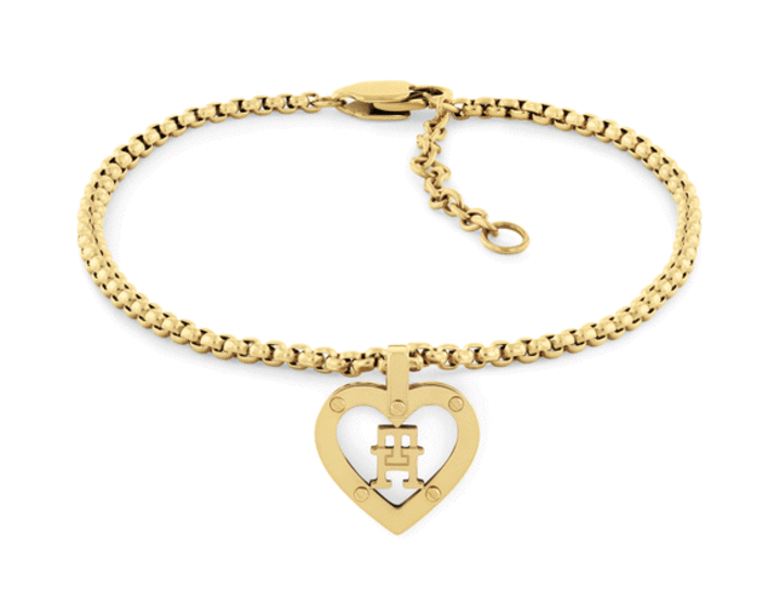 Tommy Hilfiger Gold-Plated TH Monogram Heart Bracelet 2780921