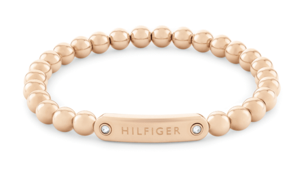 Tommy Hilfiger Carnation Gold-Plated Bead Logo Bracelet 2780936