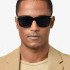 HUGO BOSS BLACK-ACETATE SUNGLASSES WITH SIGNATURE GOLD-TONE DETAIL 1598/S 807/KU